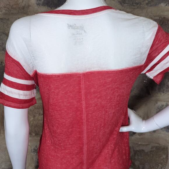 Juniors by GEN_2 Hoosiers Top IU Indiana University Woman's Small 3/5 Red White - Picture 6 of 12